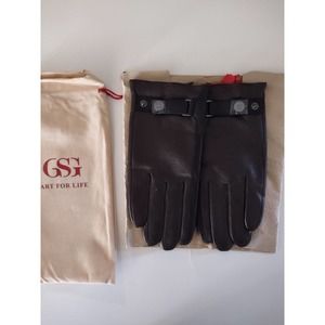 GSG Mens Brown Genuine Sheepskin Leather Gloves Size 10